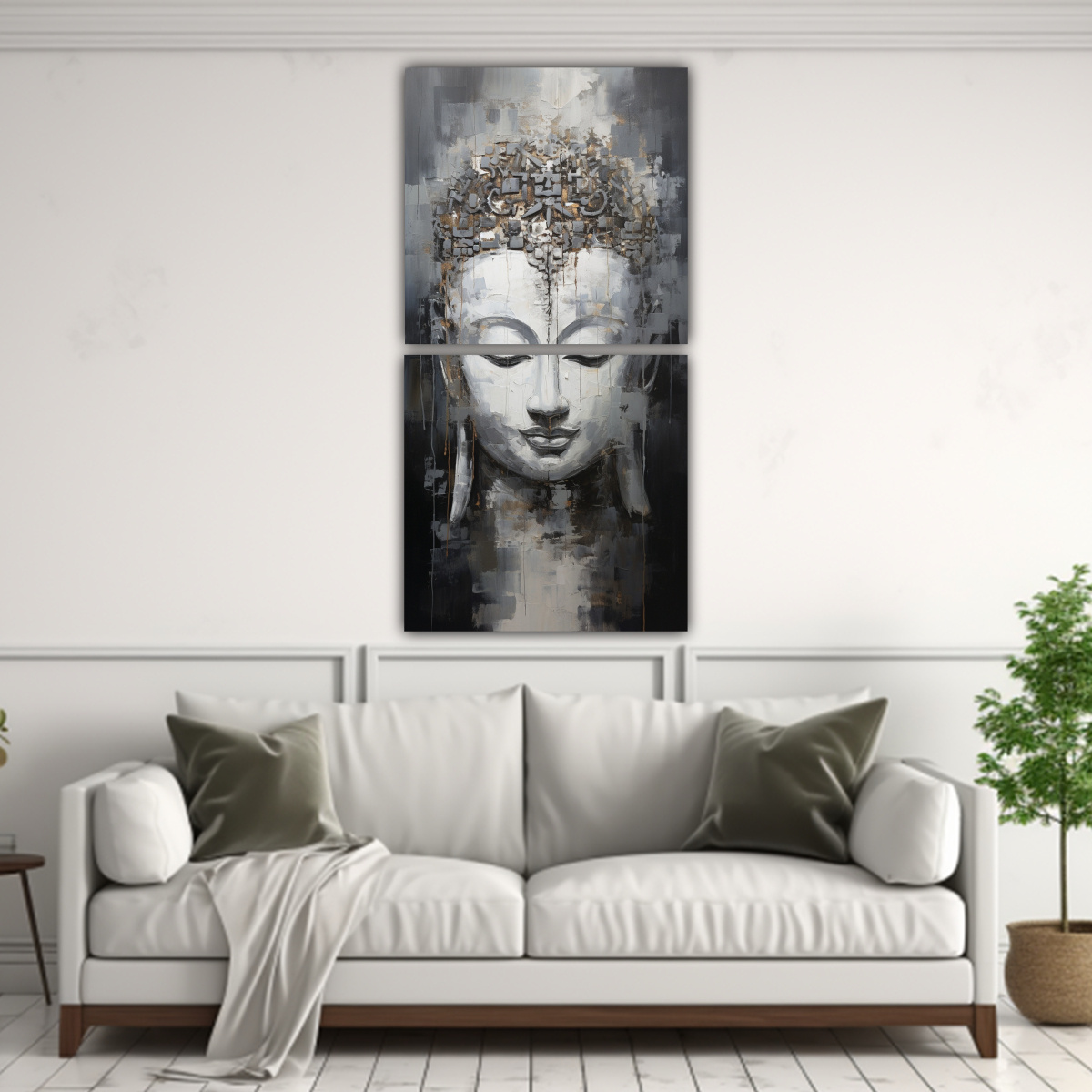 DOS CUADROS EN BASTIDOR DECORACIÓN ENIGMÁTICA 20X40 CM - 2