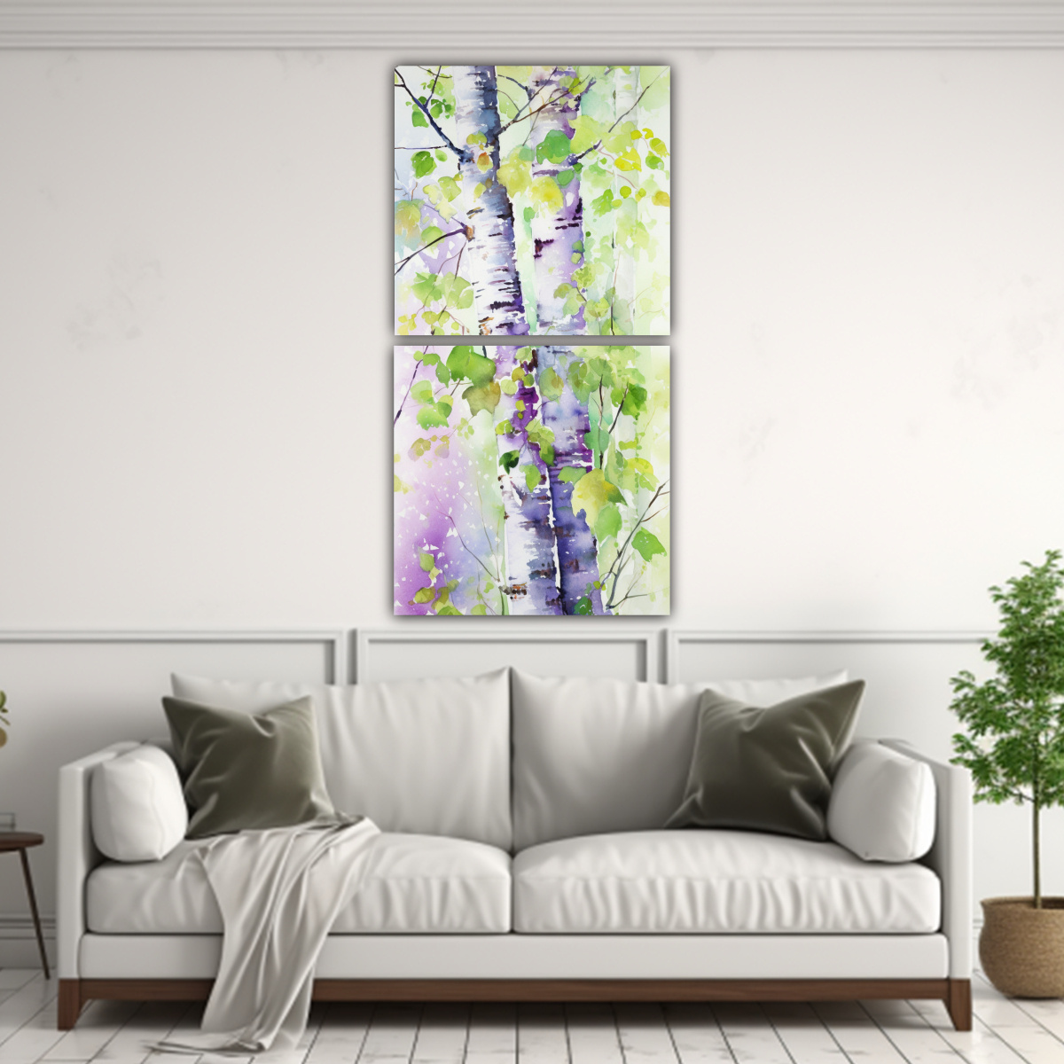 CONJUNTO 2 CUADROS ABSTRACTOS COLORES ABEDUL 60X120 CM - 2