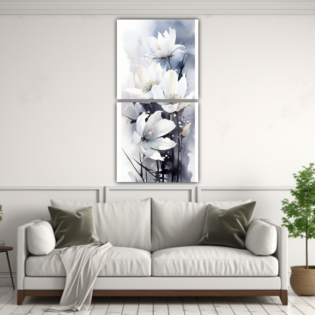 PINTURA TELA CANVAS PERSONALIDAD FLORES PARA 30X60 CM - 2
