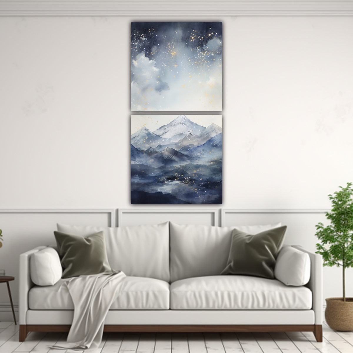 CUADROS ARMONÍA CROMÁTICA PAISAJE MONTAÑOSO 50X100 CM - 2
