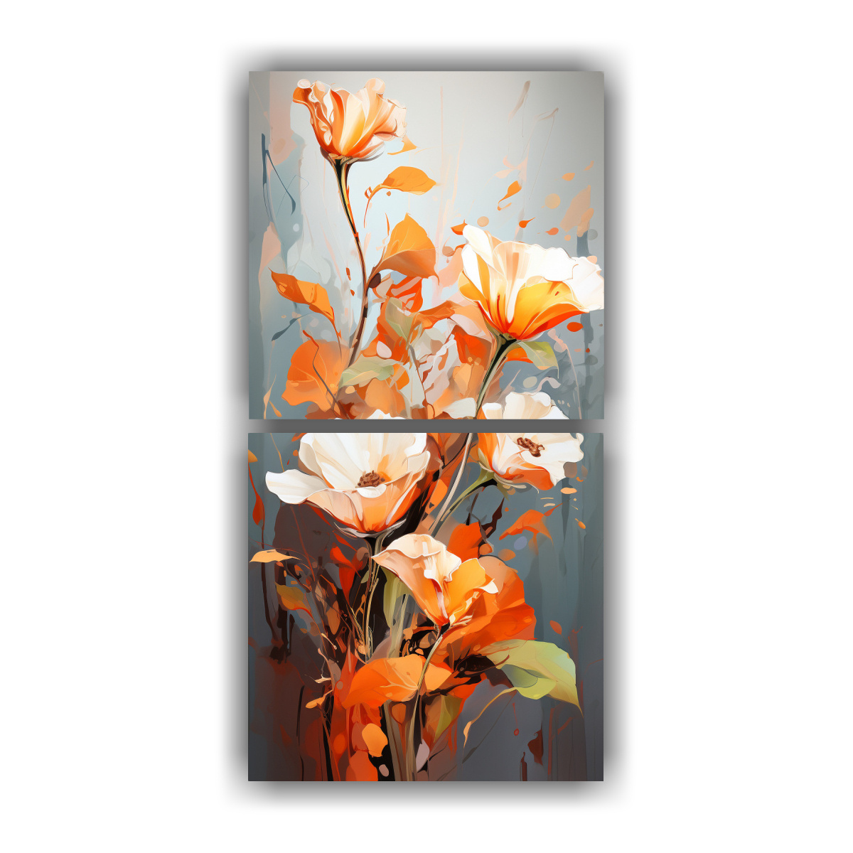 CUADROS PATRÓN INTENSO ELEGANCIA BLANCO Y 40X80 CM - 1