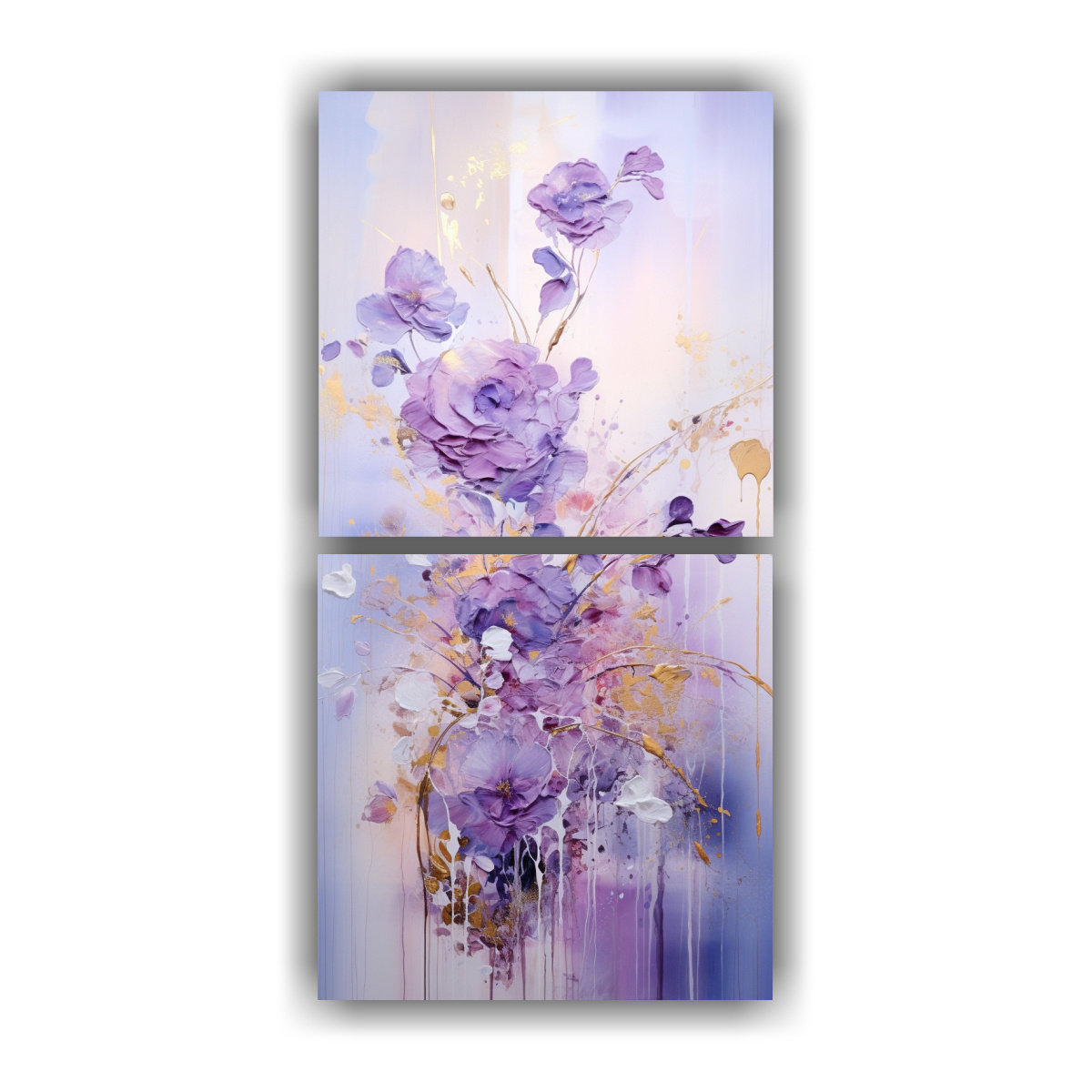 PINTURA MORADO Y DORADO ESTILO EXCLUSIVO 60X120 CM - 1