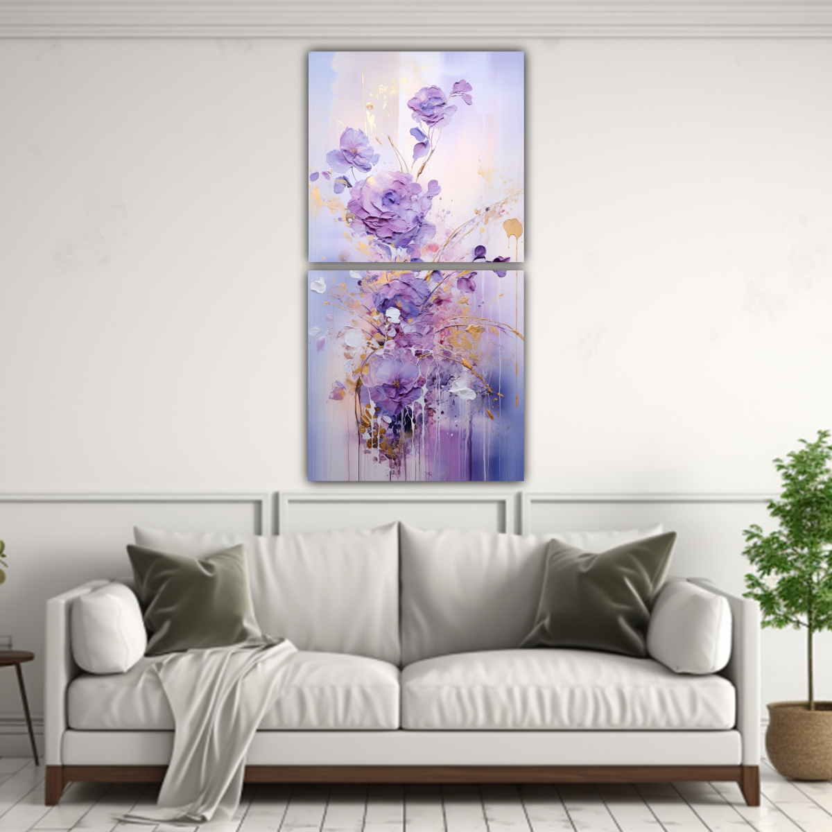 PINTURA MORADO Y DORADO ESTILO EXCLUSIVO 60X120 CM - 2