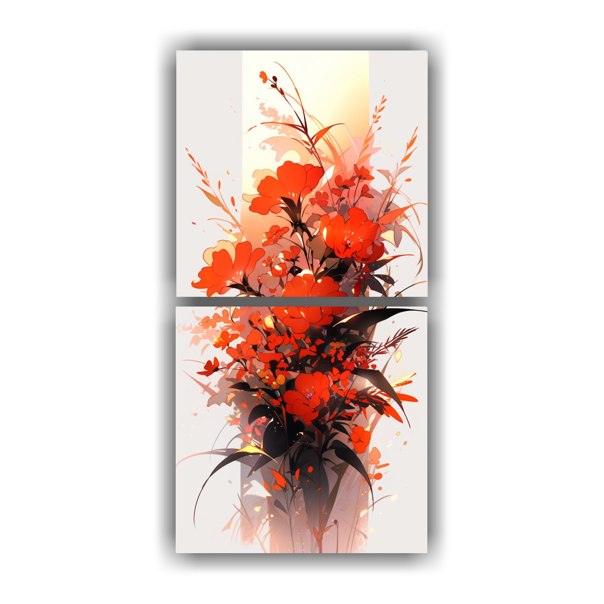 DOS COMPOSICIONES ACUARELA CON COLORES 80X160 CM - 1