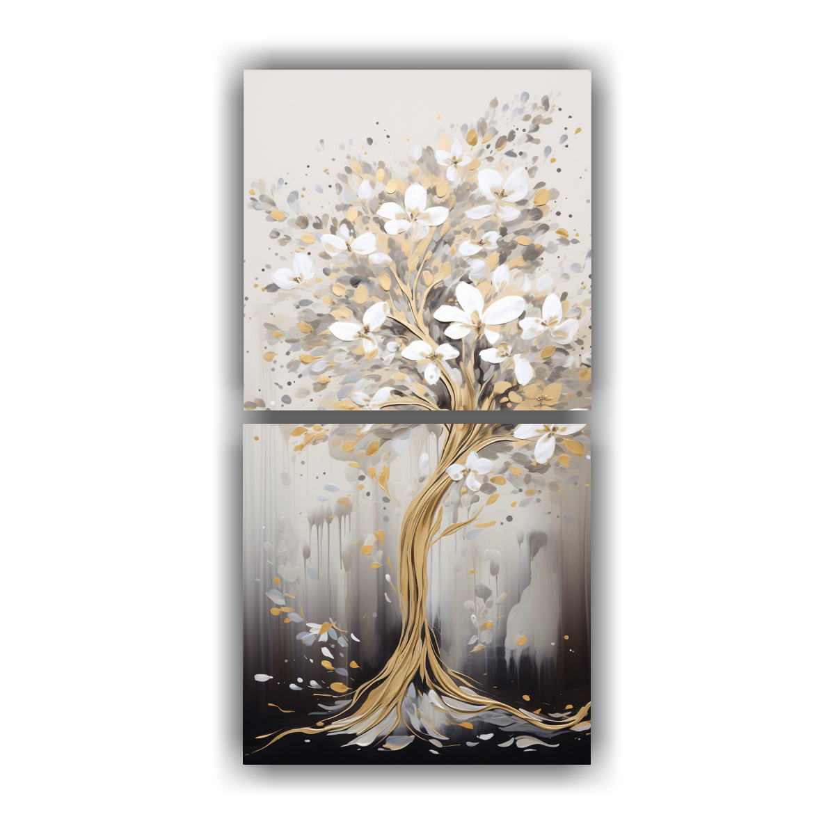 PINTURA DECORATIVA DE UN ÁRBOL FORESTAL EN 30X60 CM - 1