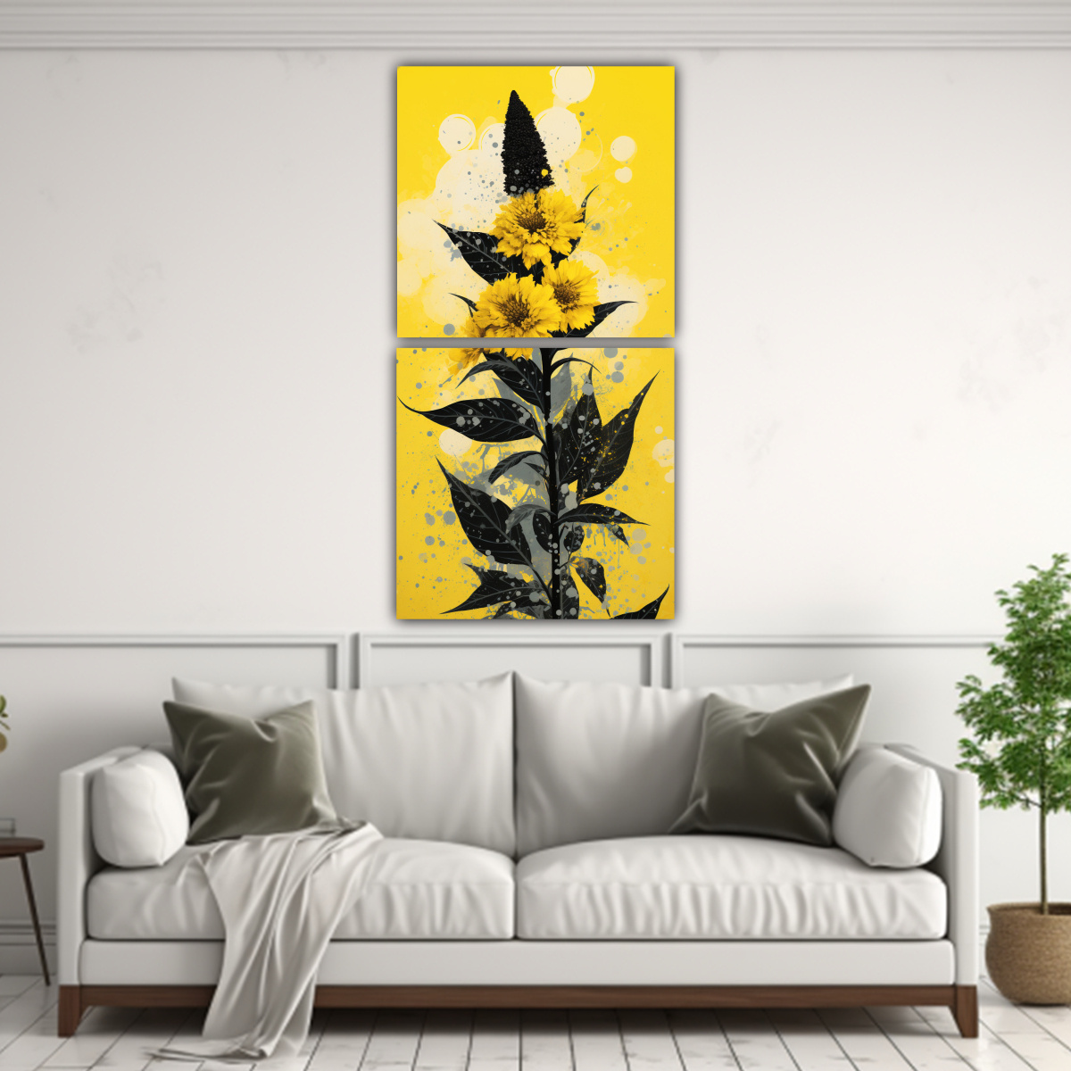 PINTURAS DECORATIVAS DIPTICO FINAS LÍNEAS LINDA 50X100 CM - 2