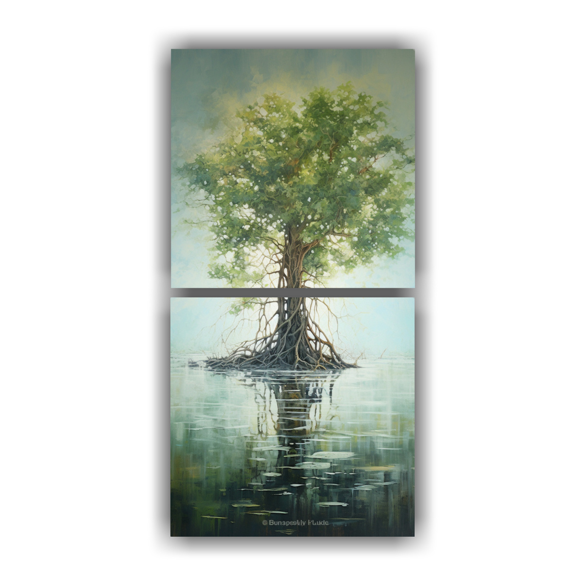 CONJUNTO DE CUADROS CUADRO FLORAL EN ESTILO DE 40X80 CM - 1