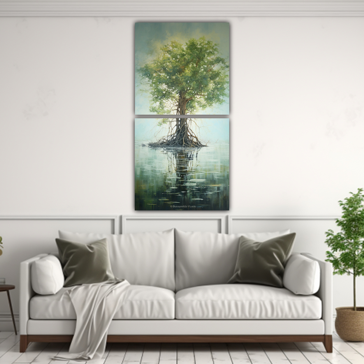 CONJUNTO DE CUADROS CUADRO FLORAL EN ESTILO DE 40X80 CM - 2