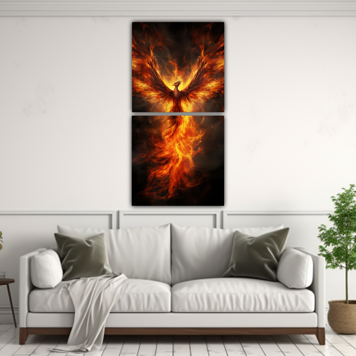PINTURA DECORATIVA ABSTRACTA: DANZA ARDIENTE DEL 60X120 CM - 2