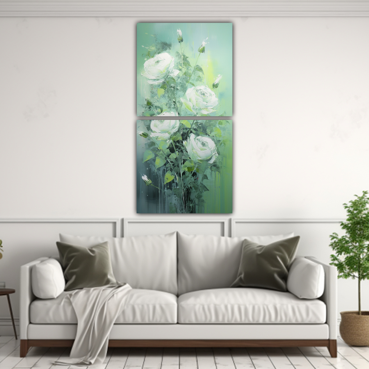PINTURA SET 2 TELAS EN BASTIDOR ESTÉTICA 50X100 CM - 2