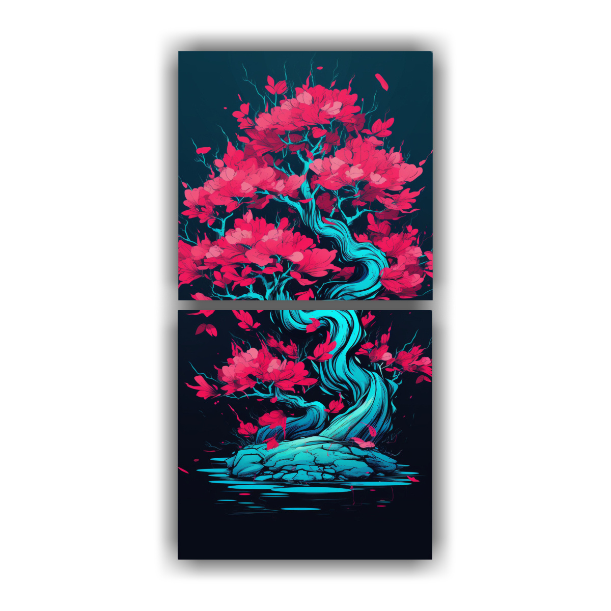 CUADRO DE DECORACIÓN DE ÁRBOL DE BONSÁI DE 40X80 CM - 1