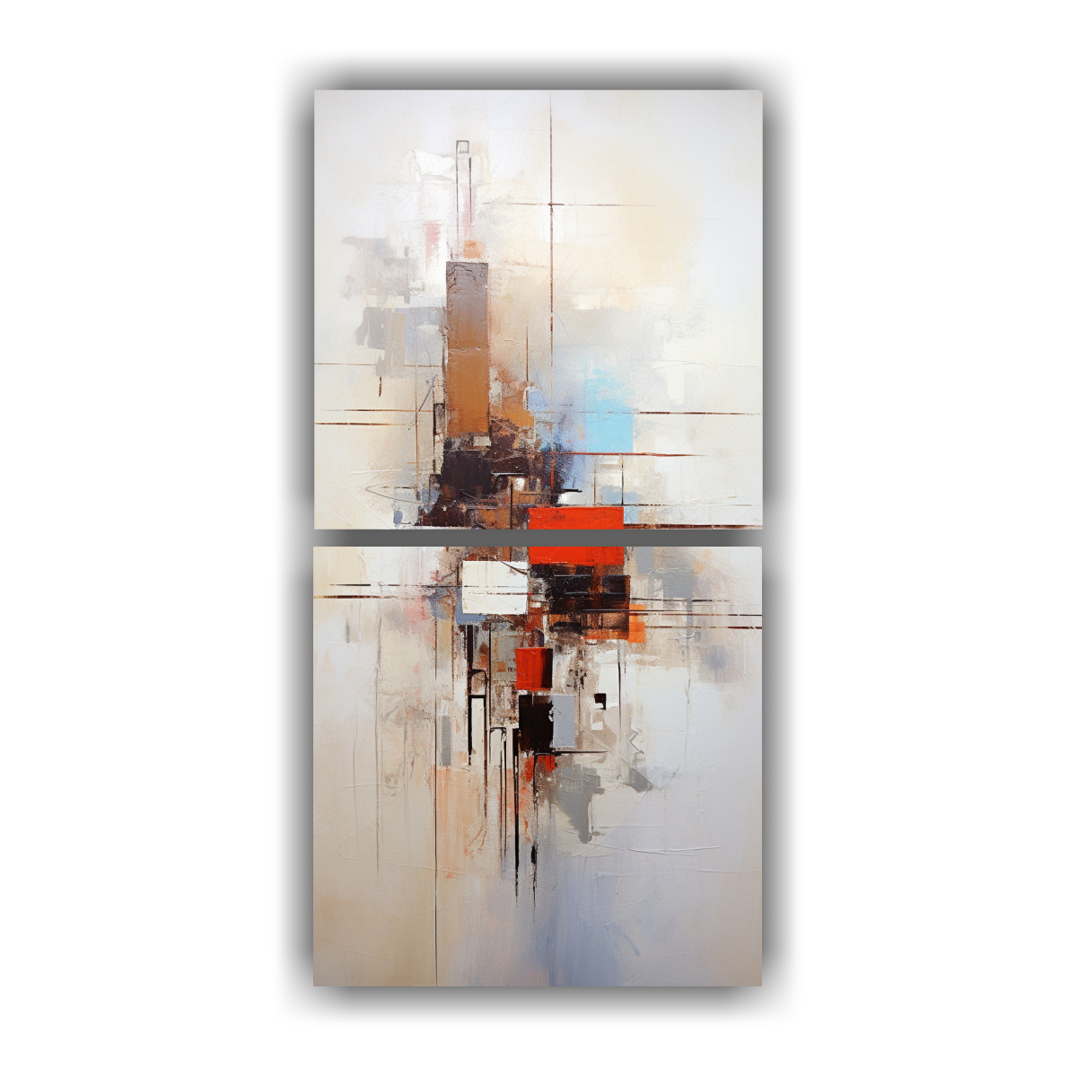 CUADROS ABSTRACTOS VINTAGE PARA DECORACIÓN, SET 40X80 CM - 1