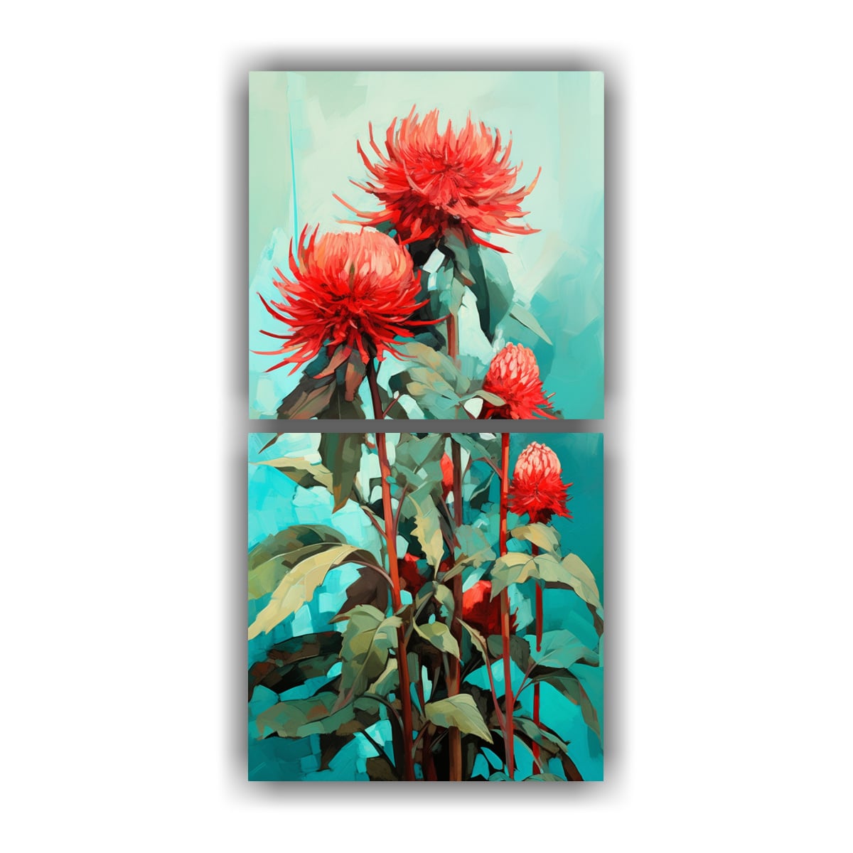 CUADROS DECORATIVOS MODERNOS DE LIENZO CON FLORES 50X100 CM - 1