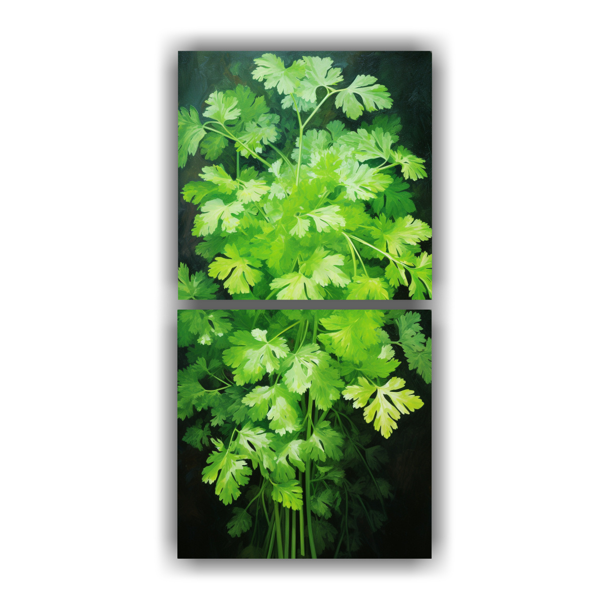 DIPTICO COMPOSICIÓN MULTICOLOR DE CILANTRO 70X140 CM - 1