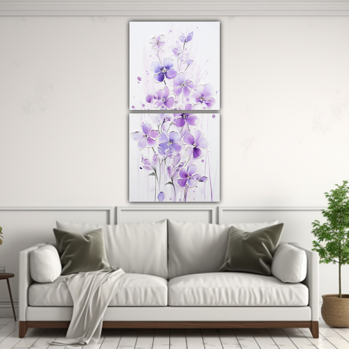 PINTURA ACRÍLICA SIN COSTURAS EN BLANCO Y NEGRO 30X60 CM - 2