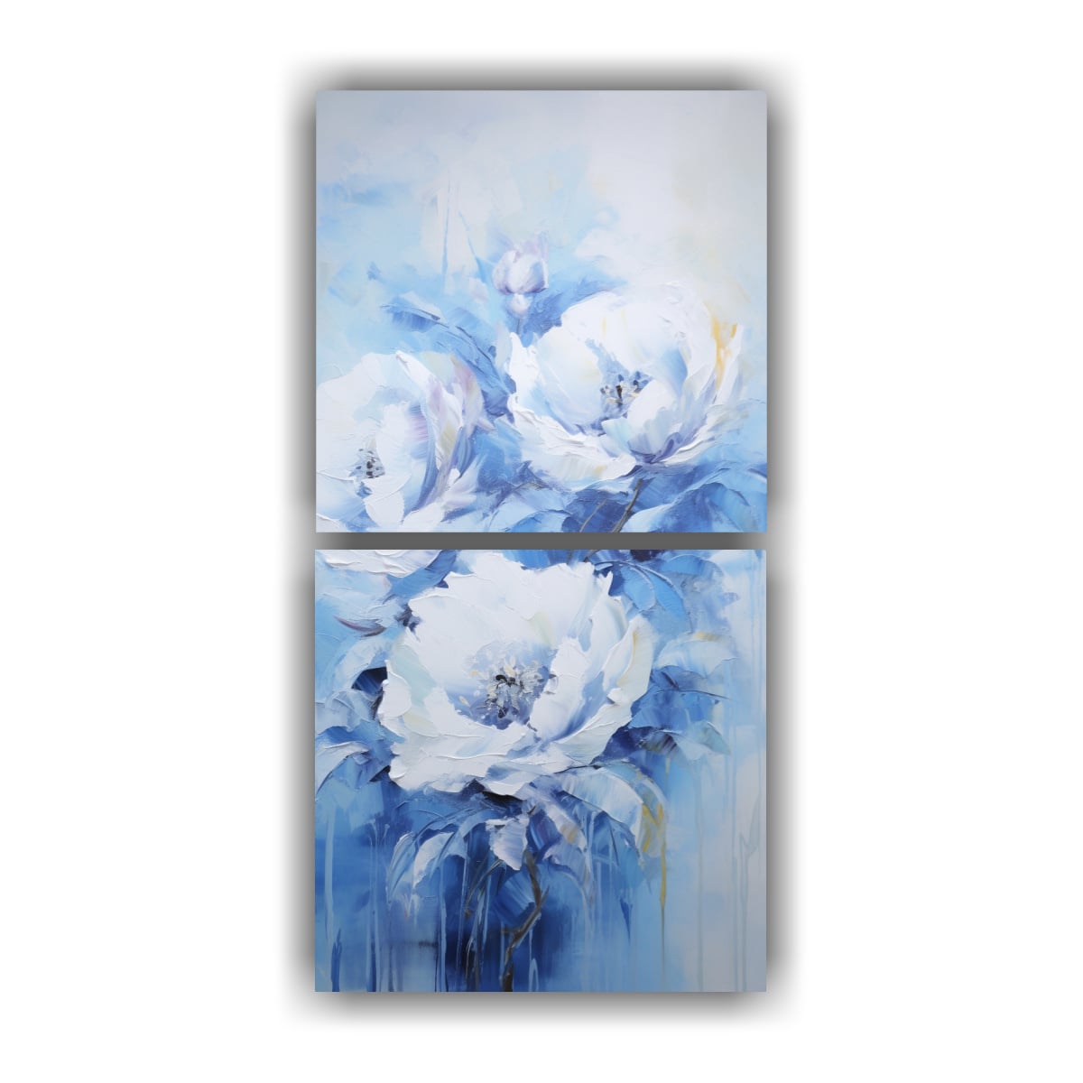 CUADROS DE INSPIRACIÓN SIMPLE DE PEONÍAS AZULES 70X140 CM - 1