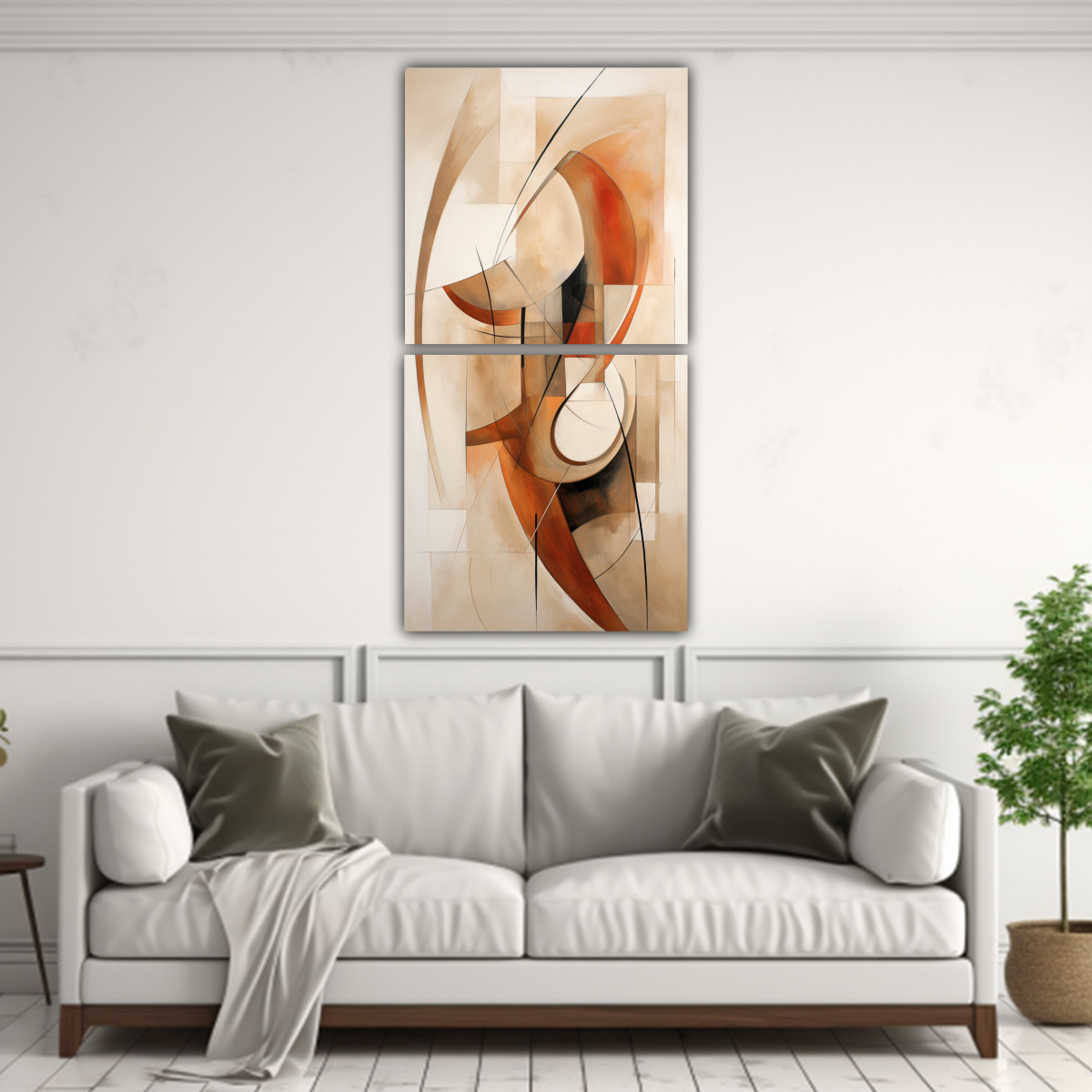 LIENZOS ABSTRACTO COMBINACIÓN ABSTRACTO BEIGE 60X120 CM - 2