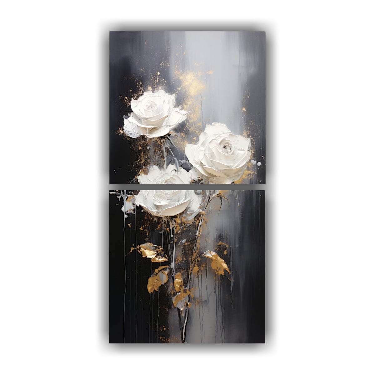 PINTURA EN LIENZO SET 2 ARTES DE PARED ALTA 70X140 CM - 1