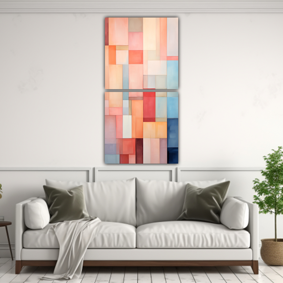 CUADROS VANGUARDIA ALEGRÍA GEOMÉTRICA NY, 80X160 CM - 2