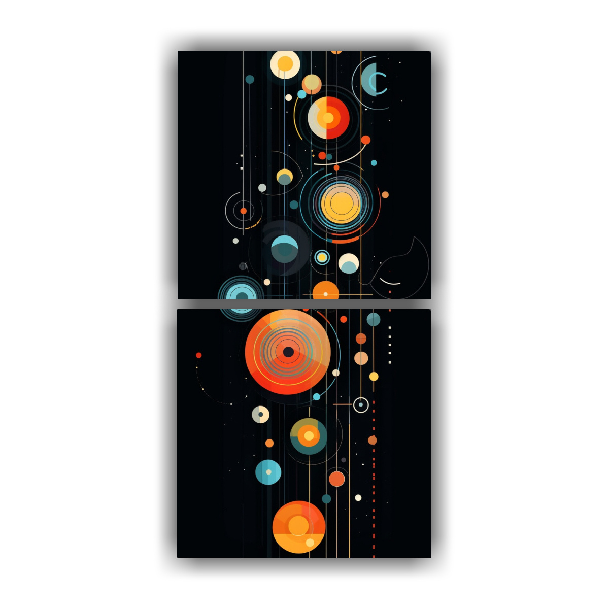 PINTURAS ABSTRACTAS DE SISTEMA SOLAR CON 50X100 CM - 1
