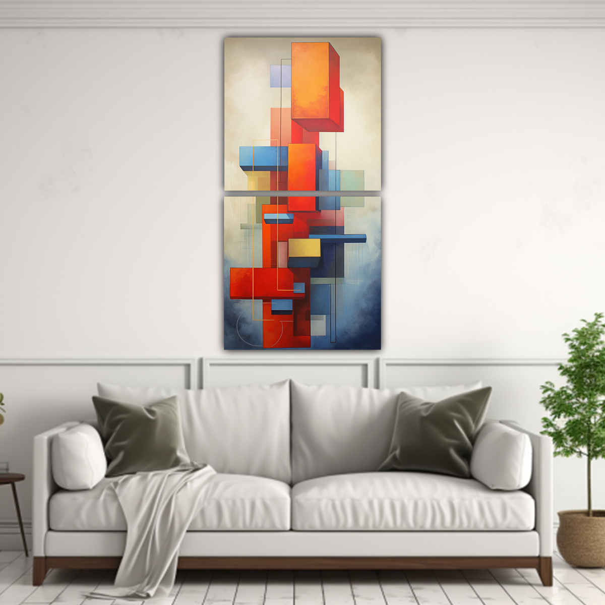 CUADROS GEOMÉTRICOS ADORABLES DE ABSTRACCIÓN 70X140 CM - 2