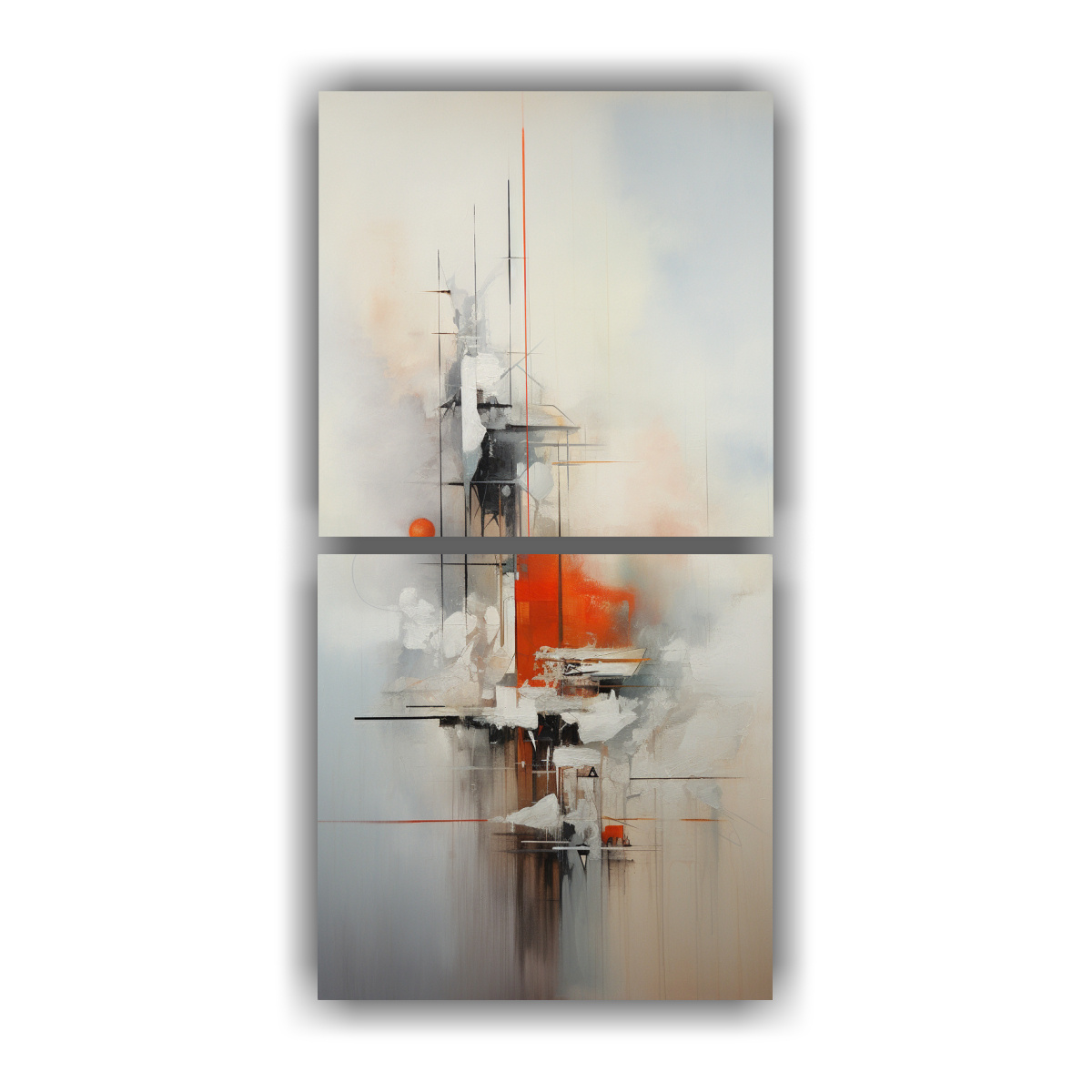 CUADROS ABSTRACTOS NÓRDICOS EN BASTIDOR DE DOS 30X60 CM - 1