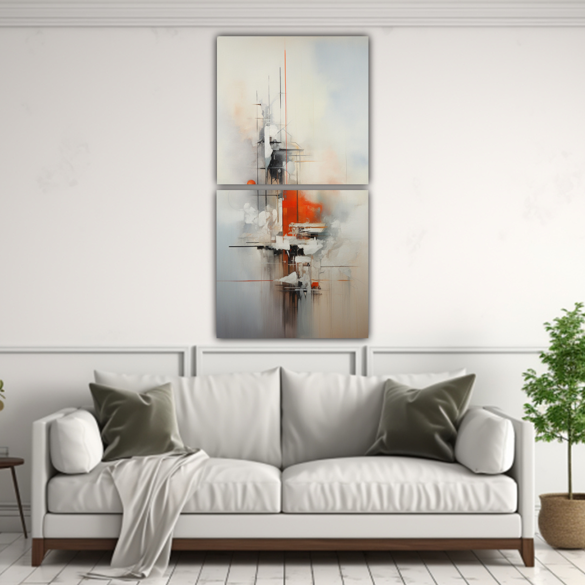 CUADROS ABSTRACTOS NÓRDICOS EN BASTIDOR DE DOS 30X60 CM - 2