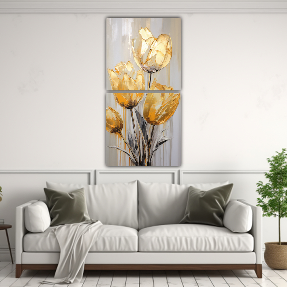 DOS CUADROS DE PARED ALTA CALIDAD ARMONÍA 30X60 CM - 2