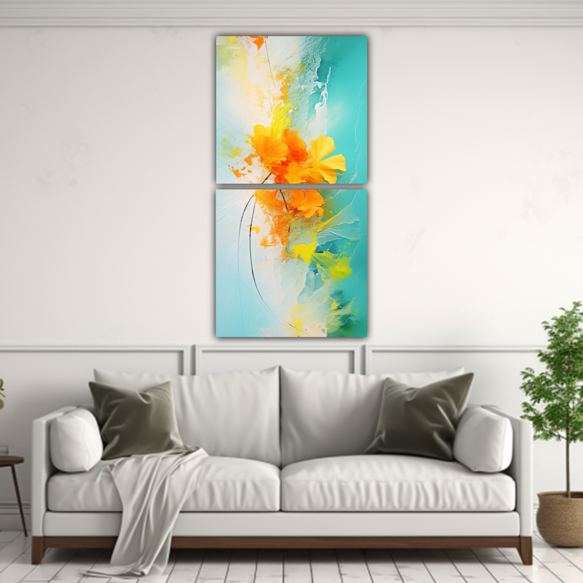 CUADROS ABSTRACTOS DE VERANO EXTRAÑOS CON 40X80 CM - 2