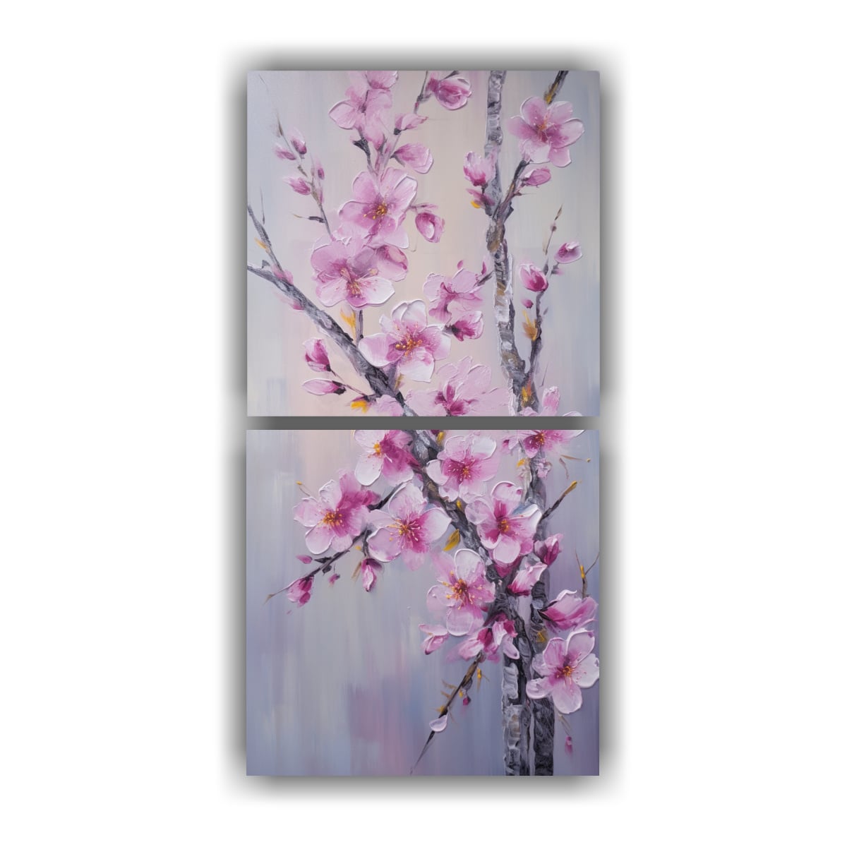 SET 2 PINTURAS INSPIRADORAS EQUILIBRIO FLORES 50X100 CM - 1