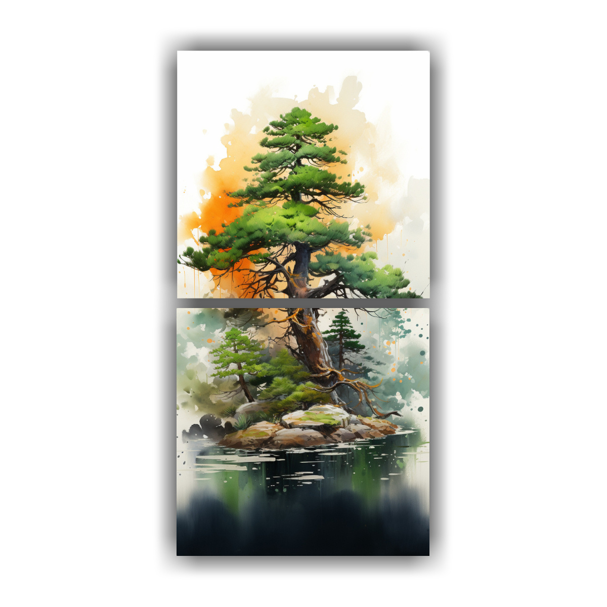 PINTURAS ABSTRACTAS DE DECORACIÓN CON ÁRBOL 50X100 CM - 1