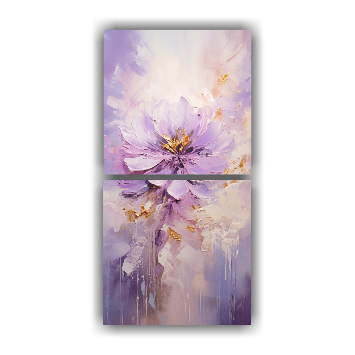 PINTURA DECORATIVA DE FLORES MORADAS ESTILO DOS 50X100 CM - 1