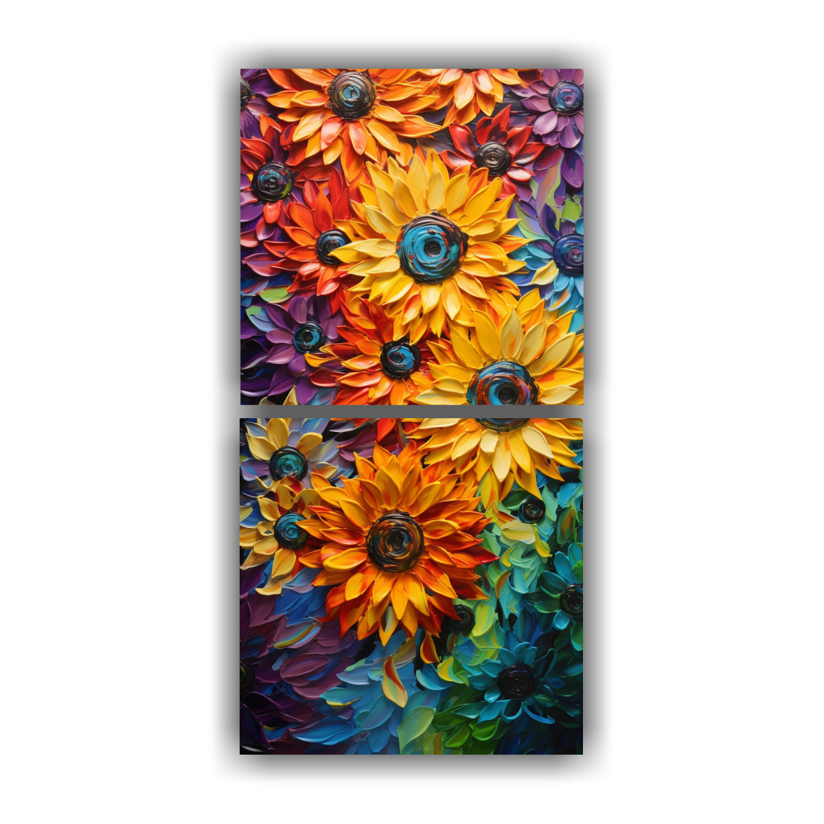 CUADRO MODERNO DE DORMITORIO CON GIRASOLES EN 40X80 CM - 1