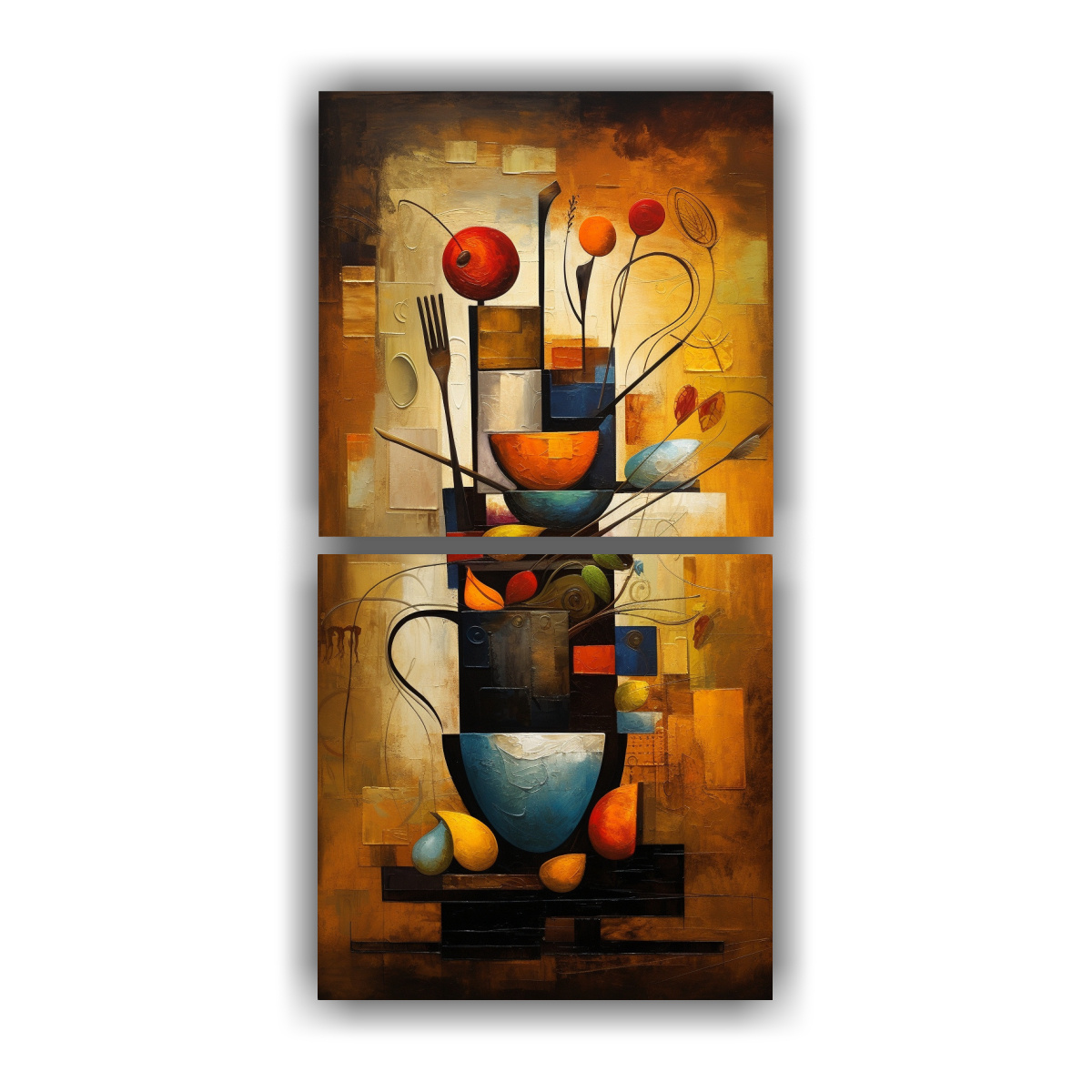 CUADROS ABSTRACTOS PARA COCINA ARTE CALLEJERO 50X100 CM - 1