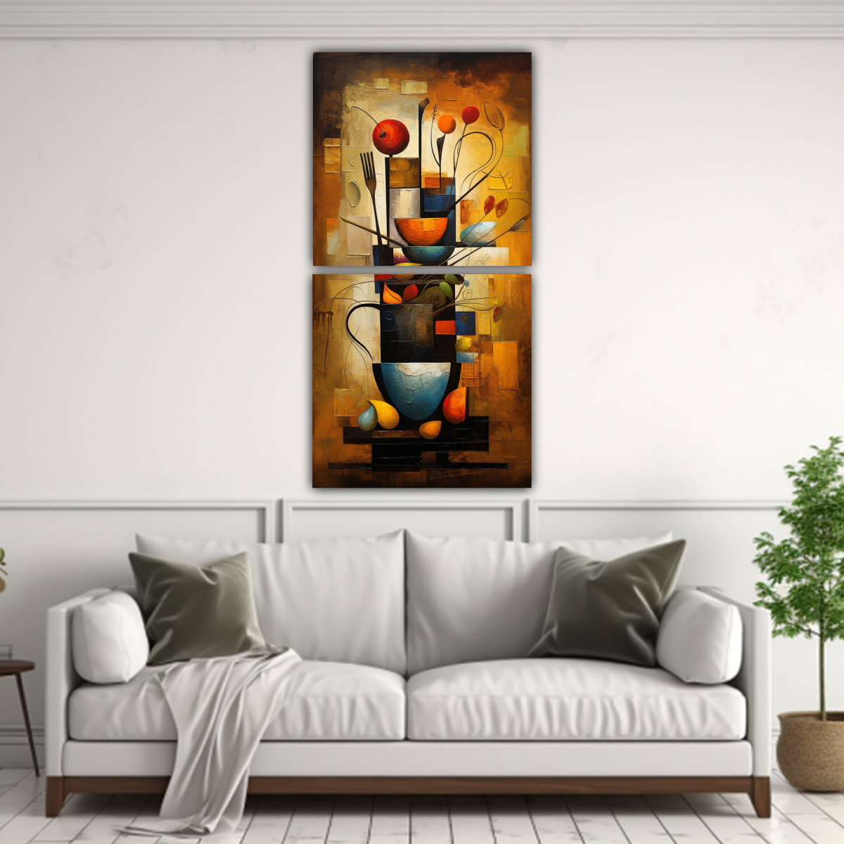 CUADROS ABSTRACTOS PARA COCINA ARTE CALLEJERO 50X100 CM - 2
