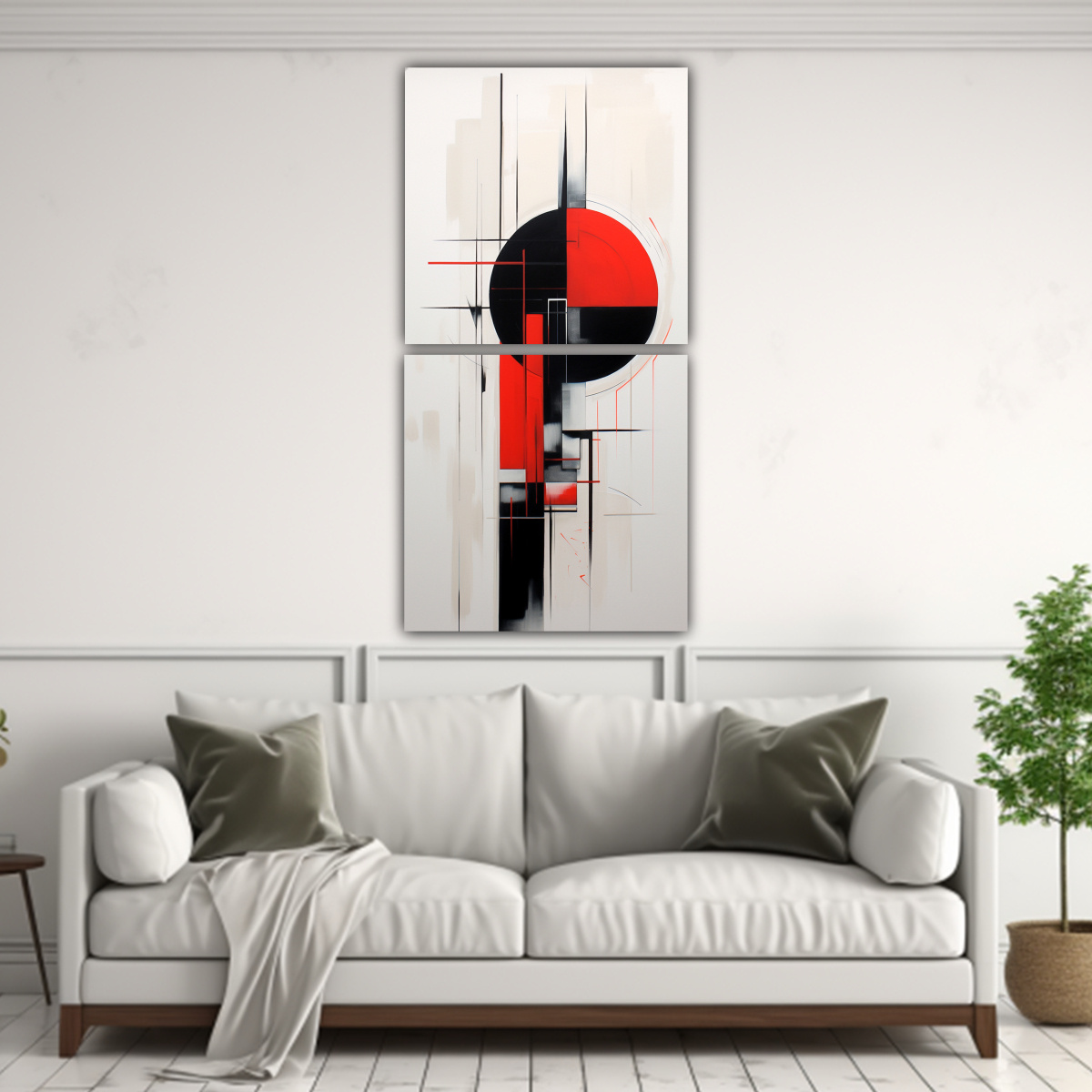 DOS CUADROS DE TELA ABSTRACTOS: RIQUEZA VISUAL EN 50X100 CM - 2