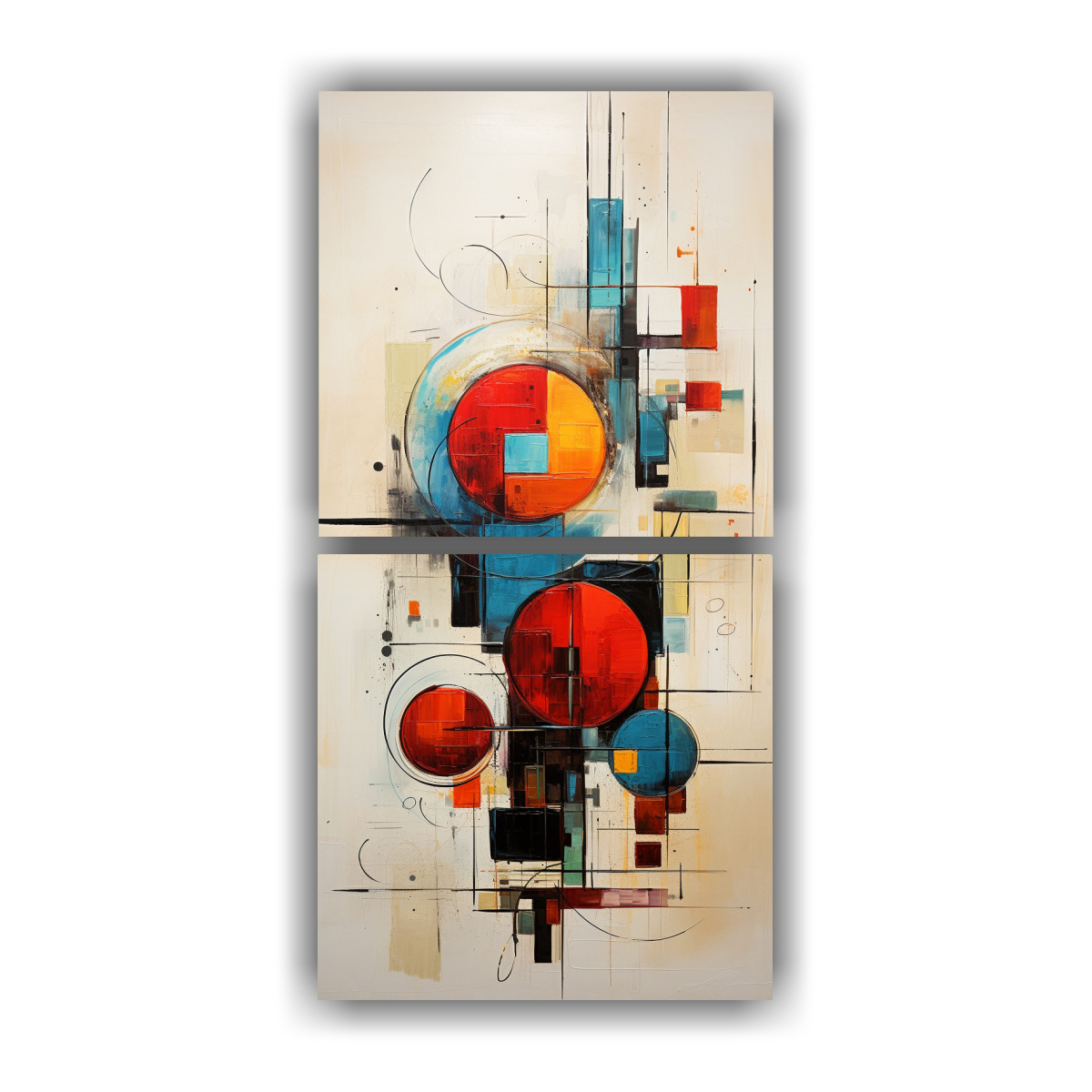 ARTE DE PARED ABSTRACTO REGALO SET 2 PINTURAS 40X80 CM - 1