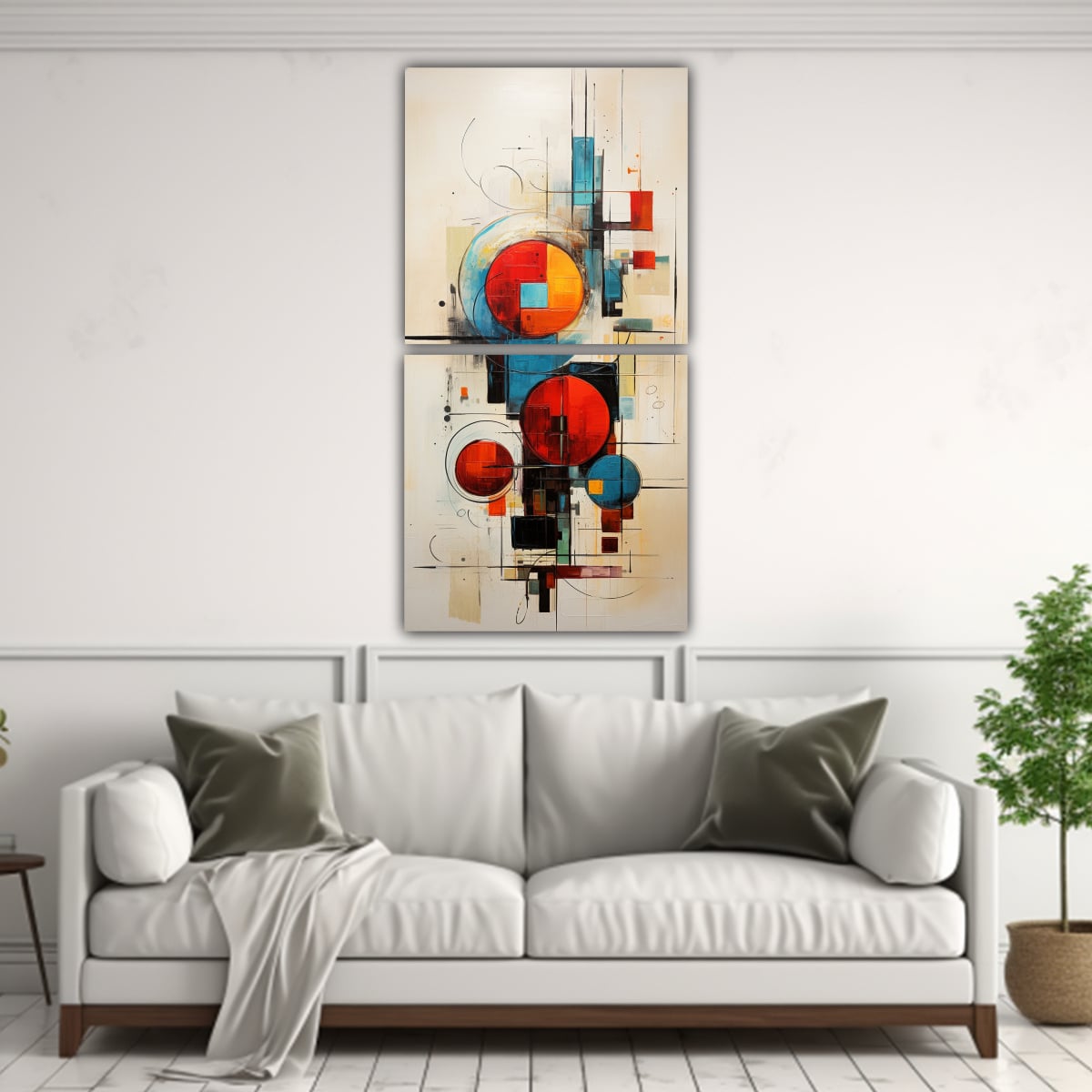 ARTE DE PARED ABSTRACTO REGALO SET 2 PINTURAS 40X80 CM - 2