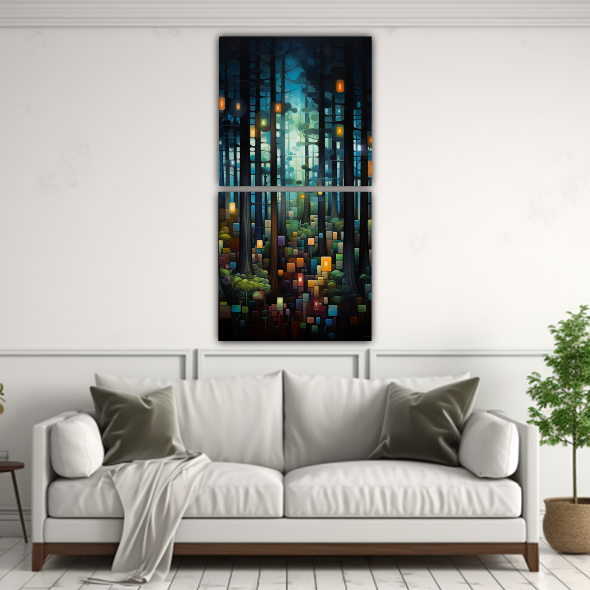 CUADROS DE BOSQUES ABSTRACTOS EN BASTIDOR PARA 40X80 CM - 2