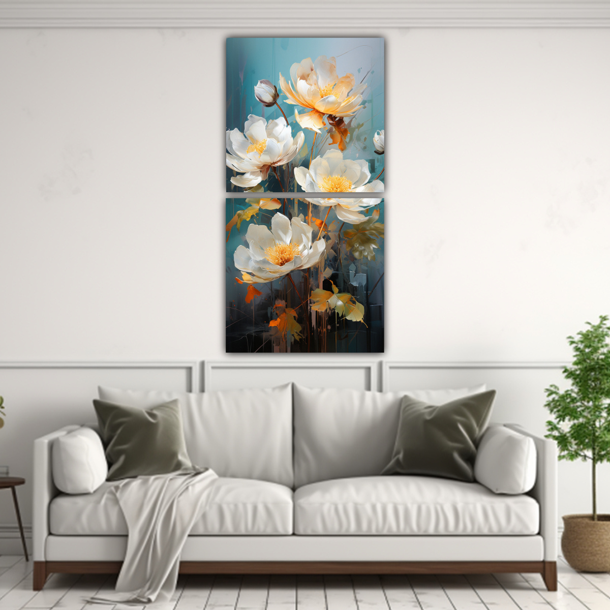 CUADROS DECORATIVOS INTENSIDAD A FLORES DE LOTO 50X100 CM - 2