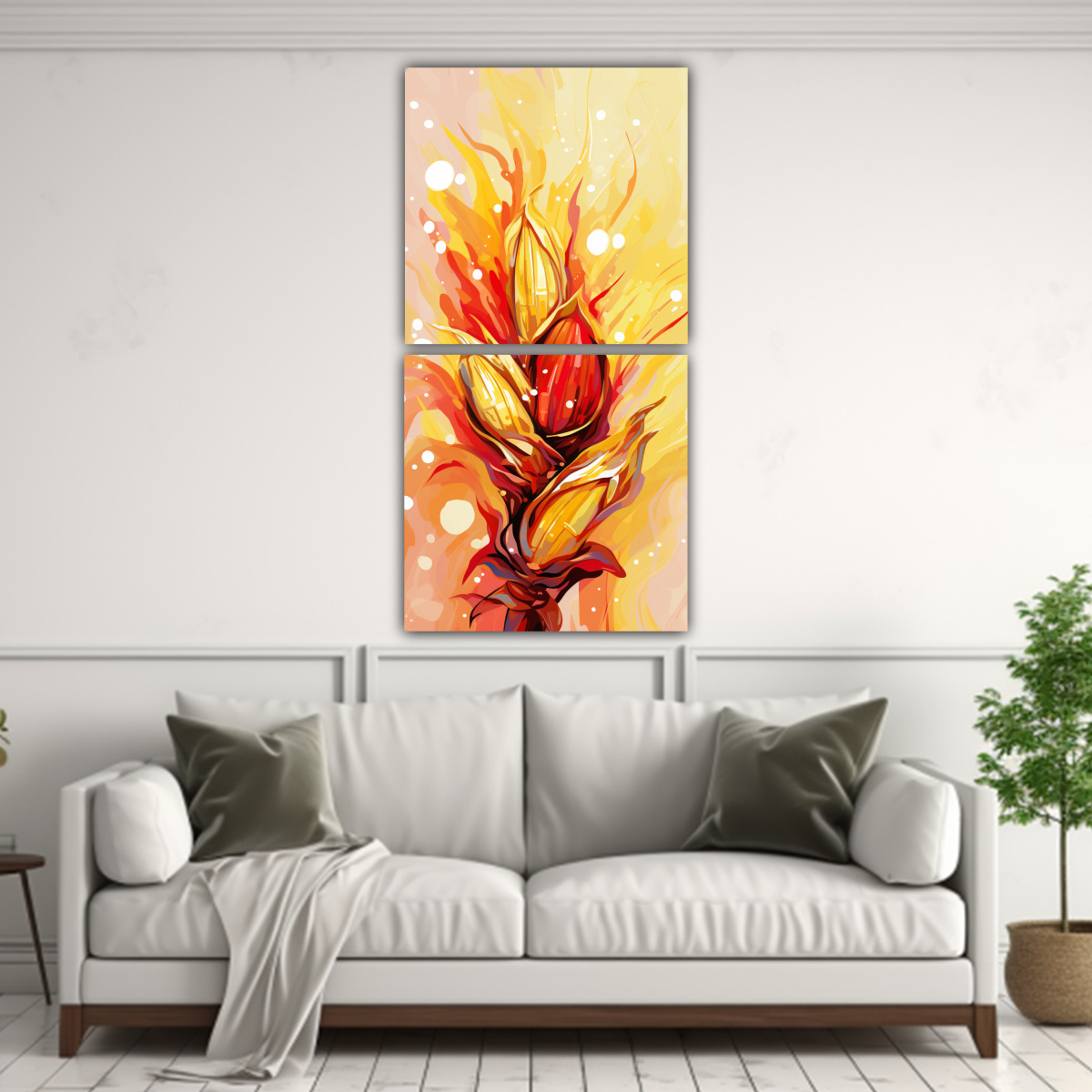 PINTURAS DECORATIVAS DE DOS COMPOSICIONES 50X100 CM - 2