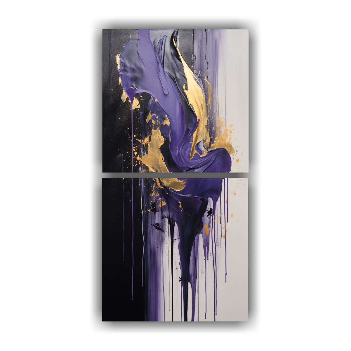 PINTURAS DECORATIVAS ABSTRACTAS EN TONOS AZUL, 50X100 CM - 1