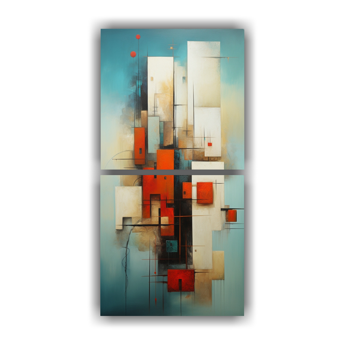 CUADRO ABSTRACTO DE COLORES PARA HABITACIÓN 50X100 CM - 1