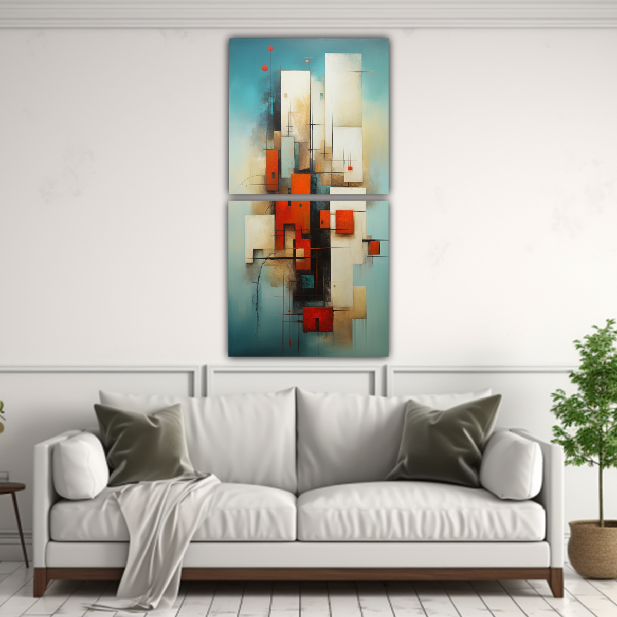 CUADRO ABSTRACTO DE COLORES PARA HABITACIÓN 50X100 CM - 2