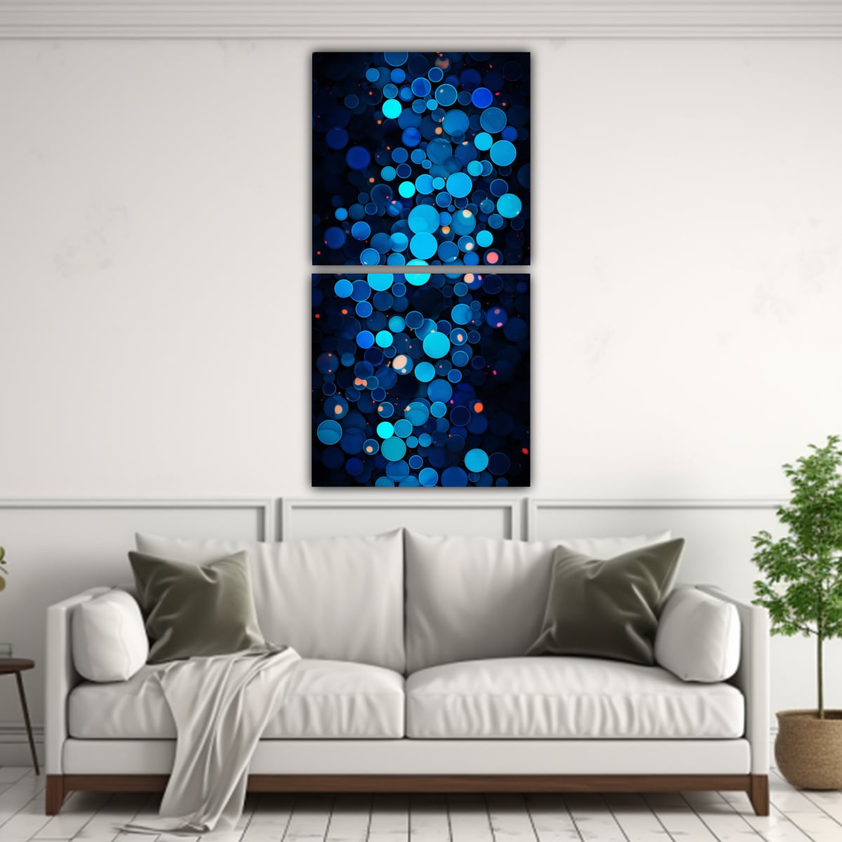 PINTURAS DE PARED EN TONOS AZUL OSCURO Y AZUL 60X120 CM - 2
