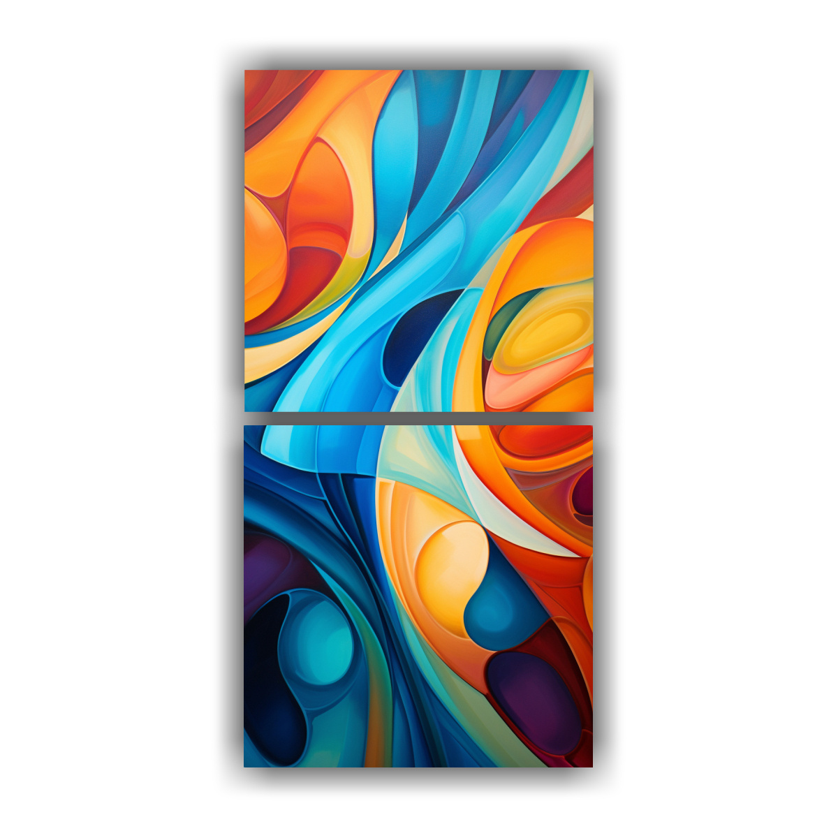 PINTURAS ABSTRACTAS MODERNAS EN BASTIDOR: DOS 60X120 CM - 1