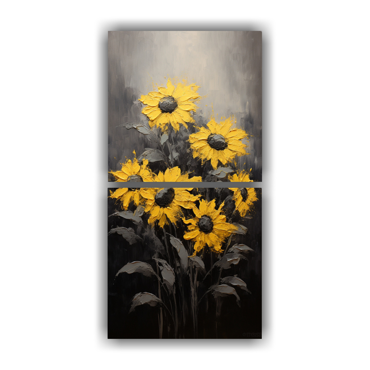FORMAS ELEGANTES PARA SALA: CUADRO DE GIRASOLES 40X80 CM - 1