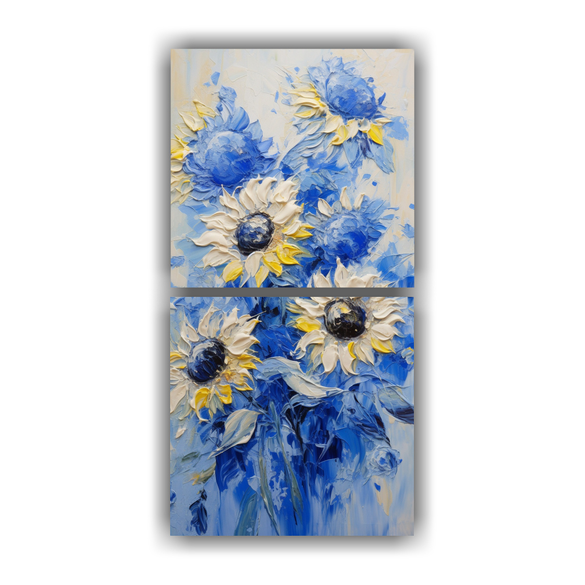 PINTURA EN LIENZO ESTILO VANGUARDIA: GIRASOLES 60X120 CM - 1