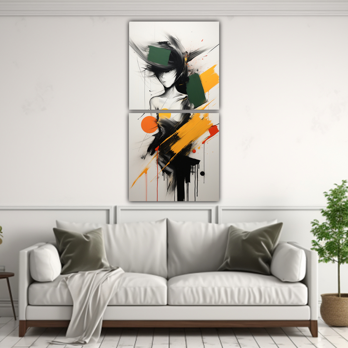 PINTURA ABSTRACTA EXPRESIONISTA NEOMINIMALISTA 60X120 CM - 2