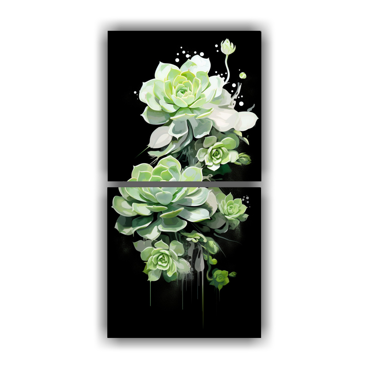 PINTURAS DECORATIVAS DE PLANTAS SUCULENTAS EN 30X60 CM - 1